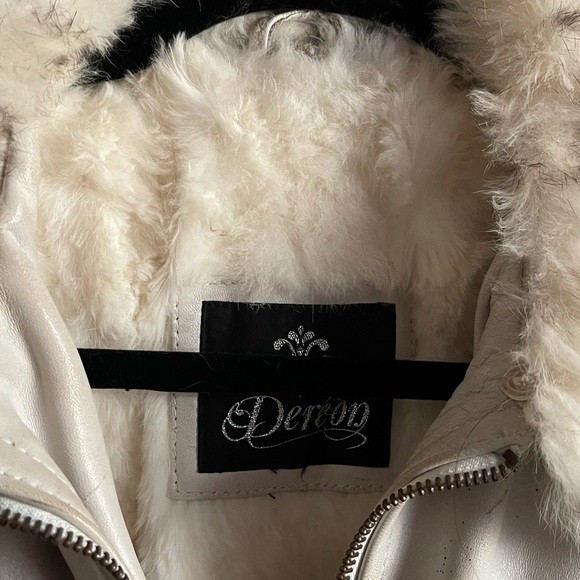 Rare House of Dereon Leather and Fur Bomber Jacket - Picture 2 of 6